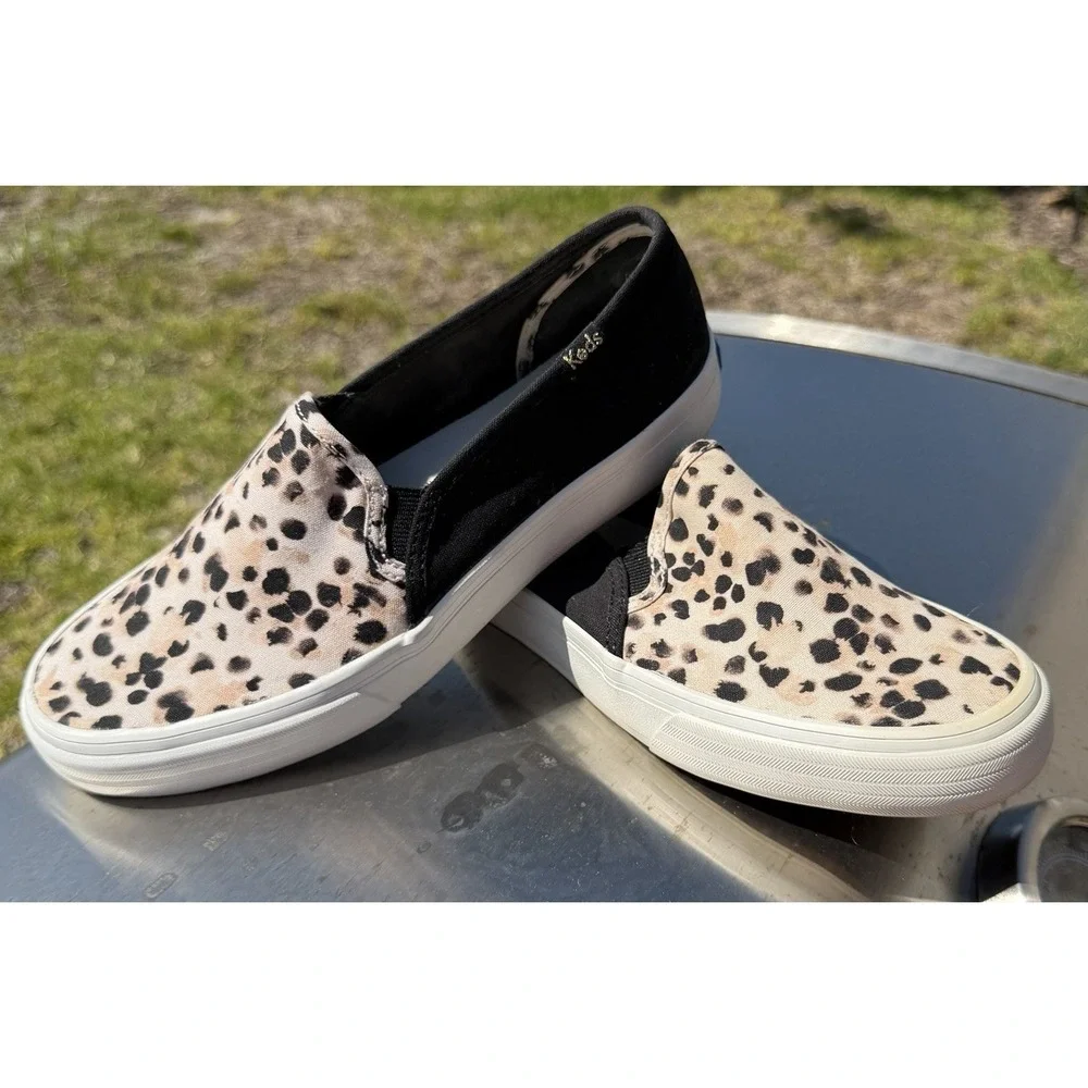 Keds Double Decker Leopard/Jaguar Print‎ W7 Canvas Slip-on